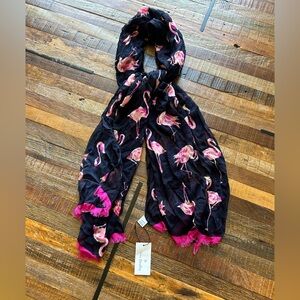 Vera Bradley Soft Fringe Scarf Fiesta Flamingo Scarf. 70x26. NWT.